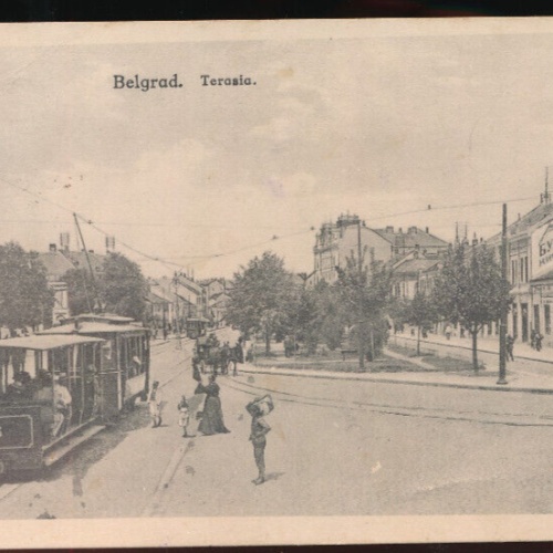 AK aus Belgrad mit Strassenbahn Serbien (5509)