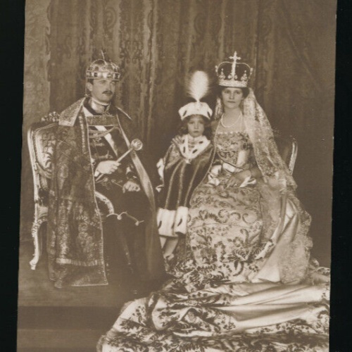 AK Krönung von König Karl und Königin Zitta in Ungarn mit Kronprinz Otto (5146)