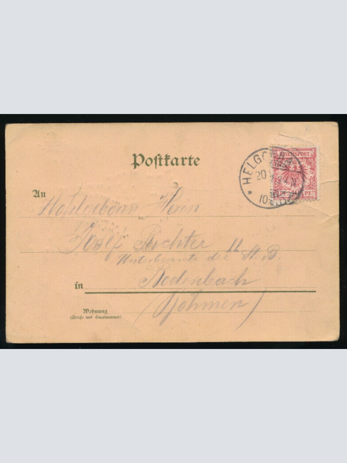 Litho - Mondschein - Karte gruss aus Helgoland Schleswig Holstein (5050)