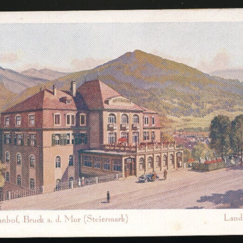 AK aus Bruck an der Mur mit Hotel Bahnhof Steiermark (5125)