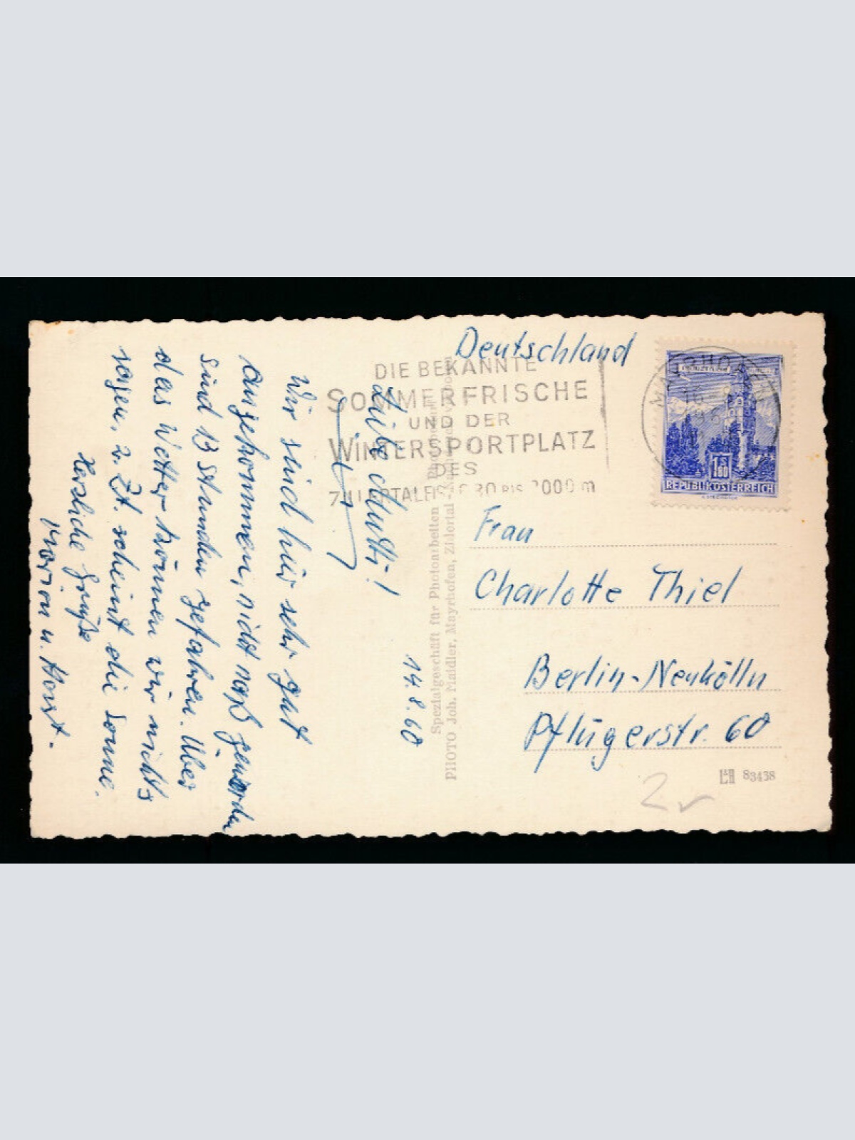 AK Mayrhofen mit Villa Pfister Tirol (5400)