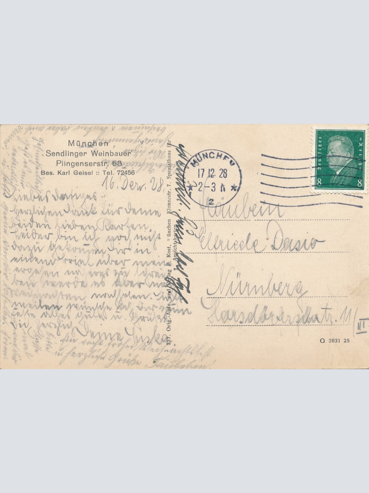 AK, München, Gaststätte Sendlinger Weinbauer, Bayern (S1443)