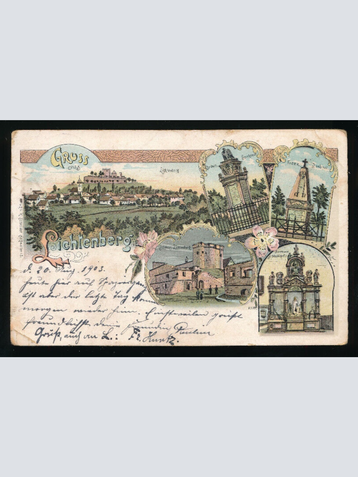 Litho - Karte gruss aus Lichtenberg Oberösterreich (5063)