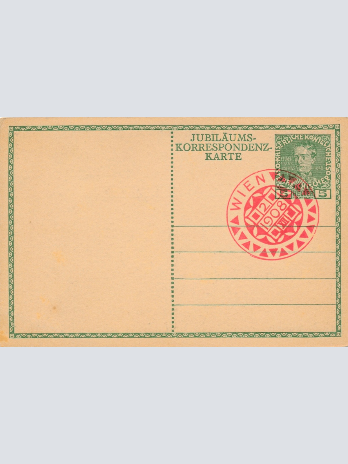 AK, Jubiläumskarte, Kaiser Franz Joseph 1848-1908 mit Sonderstempel Wien (S1369)