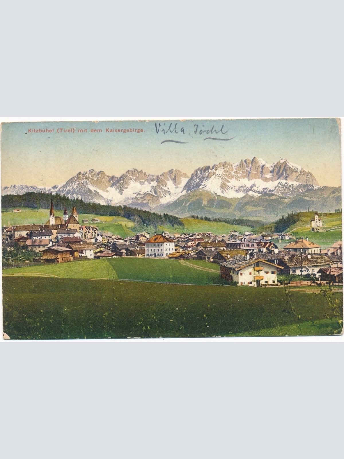AK, Kitzbühel, Tirol, mit dem Kaisergebirge, Österreich (S1362)