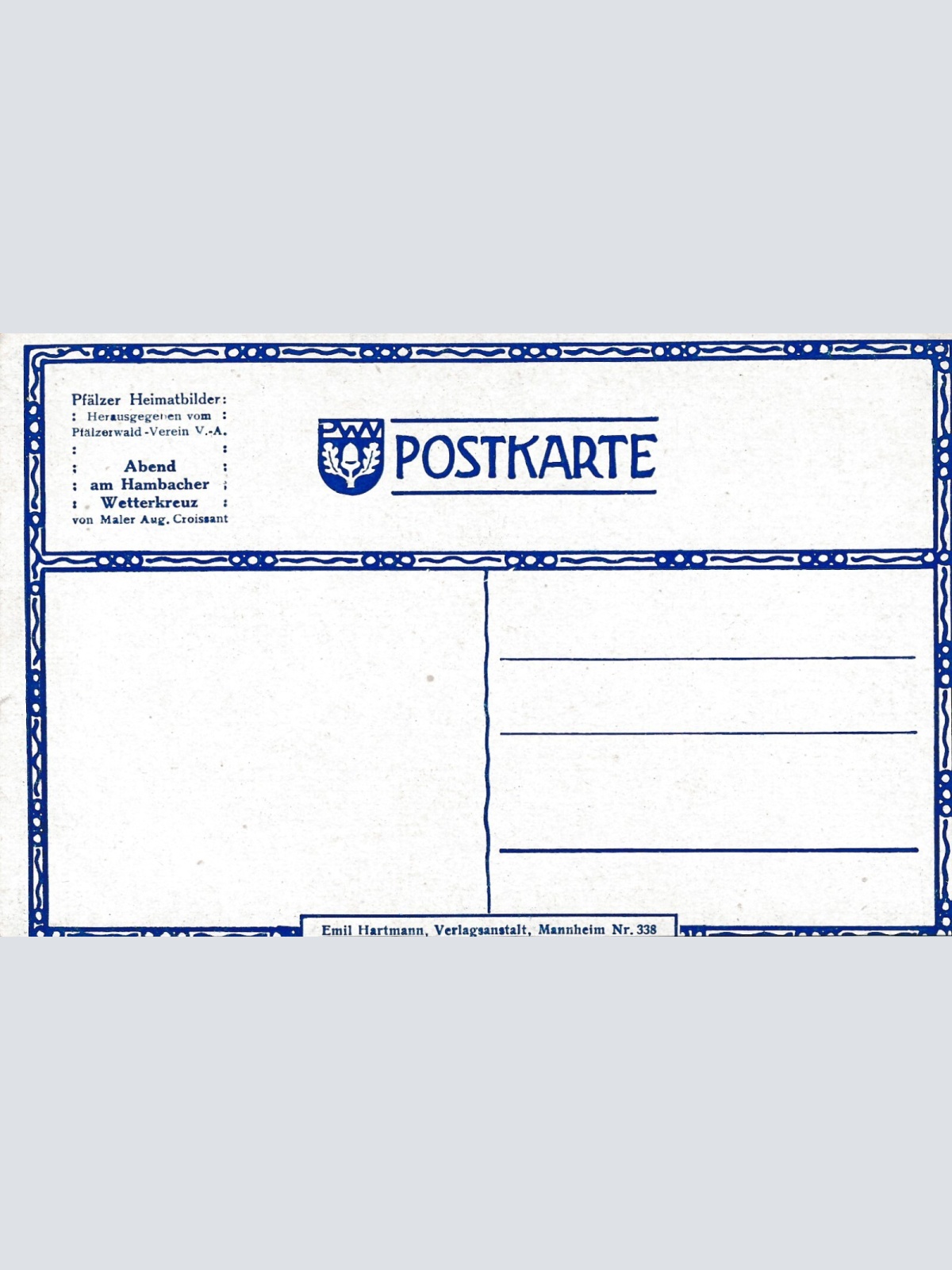 AK, Abend am Hambacher Wetterkreuz (S1489)