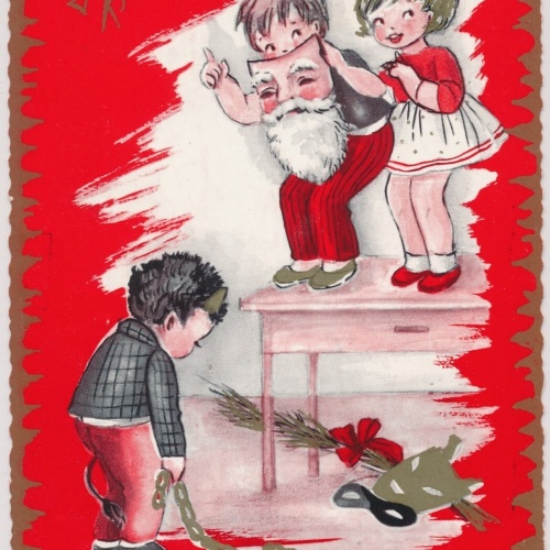 AK, Gruß vom Krampus, Vor Nikolo's Maske fürchtet sich ein schlimmer (S1510)