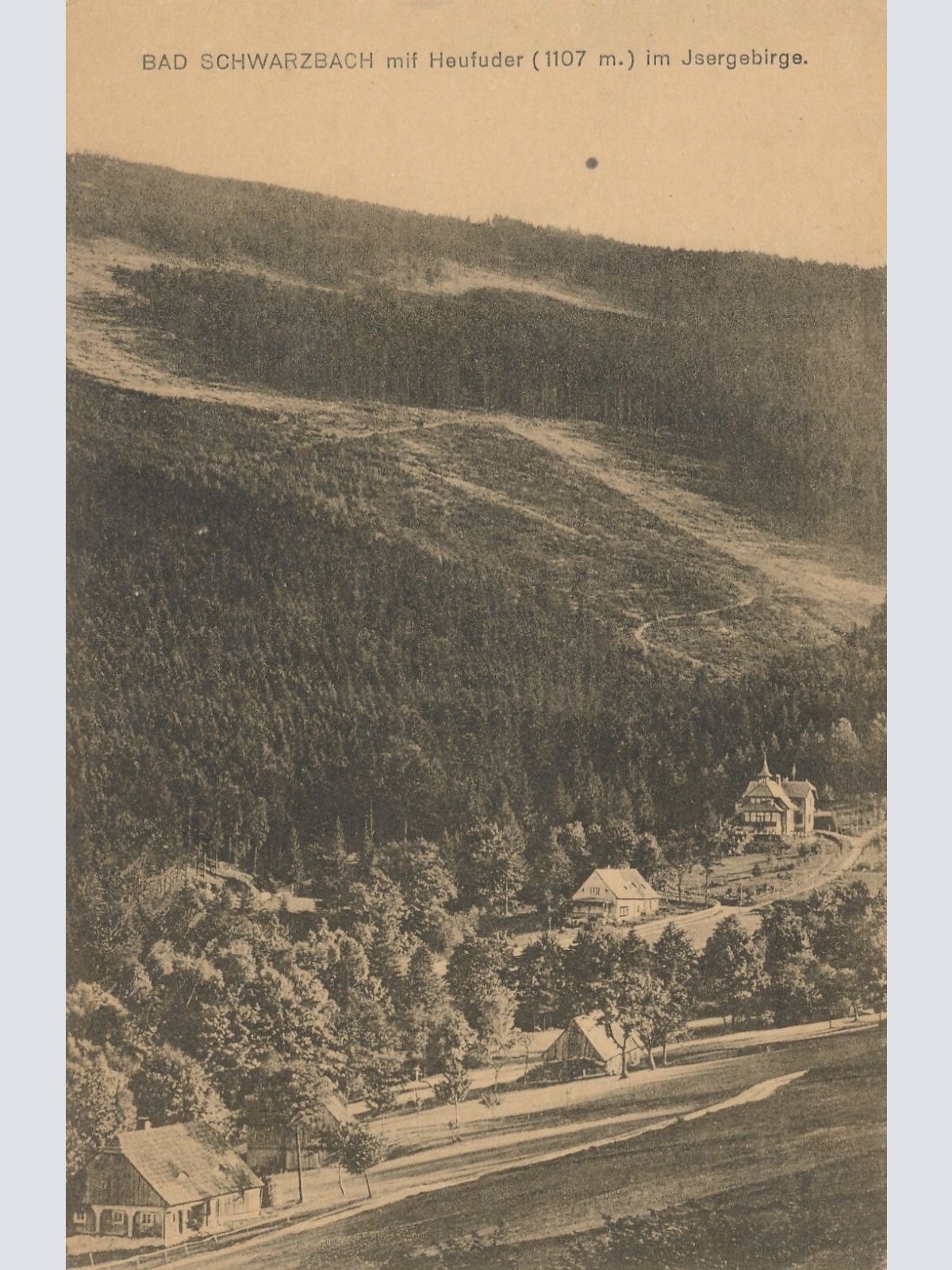 AK, Bad Schwarzbach mit Heufuder im Jsergebirge (S1517)