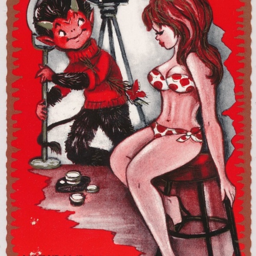 AK, Gruß vom Krampus, Hat Krampus dein Porträt gemacht bist du ein Star (S1504)