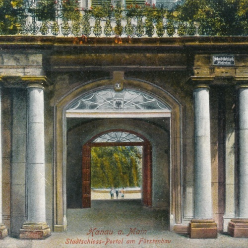 AK, Hanau am Main, Stadtschloss-Portal am Fürstenbau, Hessen (S1476)