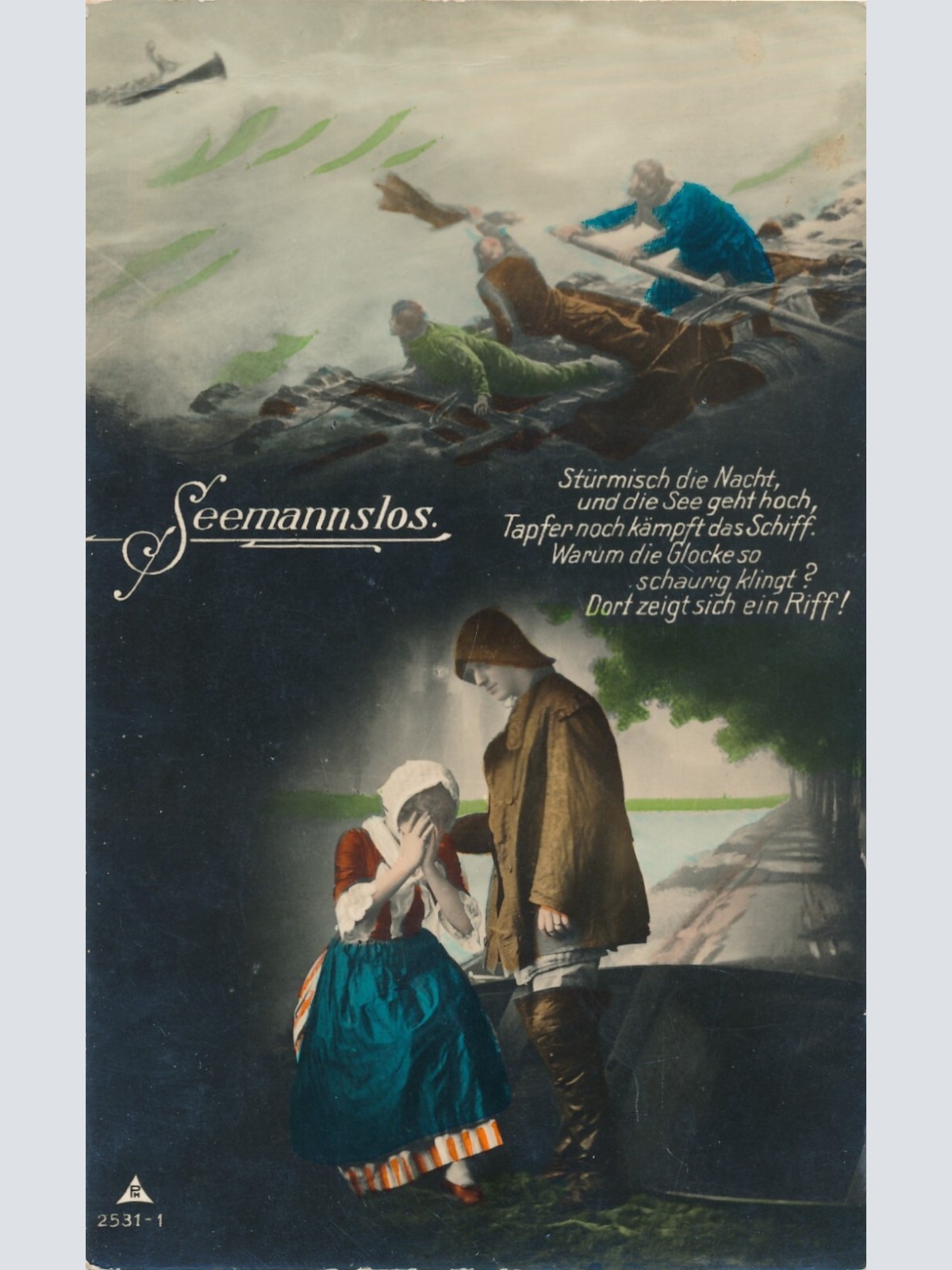 AK, Seemannslos, Stürmisch die Nacht, und die See geht hoch,  (S1259)