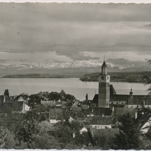 AK, Überlingen, Bodensee, Blick auf Insel Mainau, Baden-Württemberg (S1284)