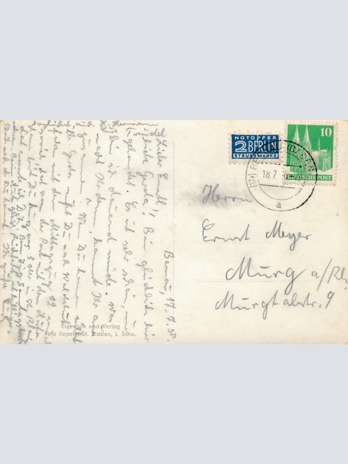 AK, Talblick St. Blasien, Baden-Württemberg  (S1263)