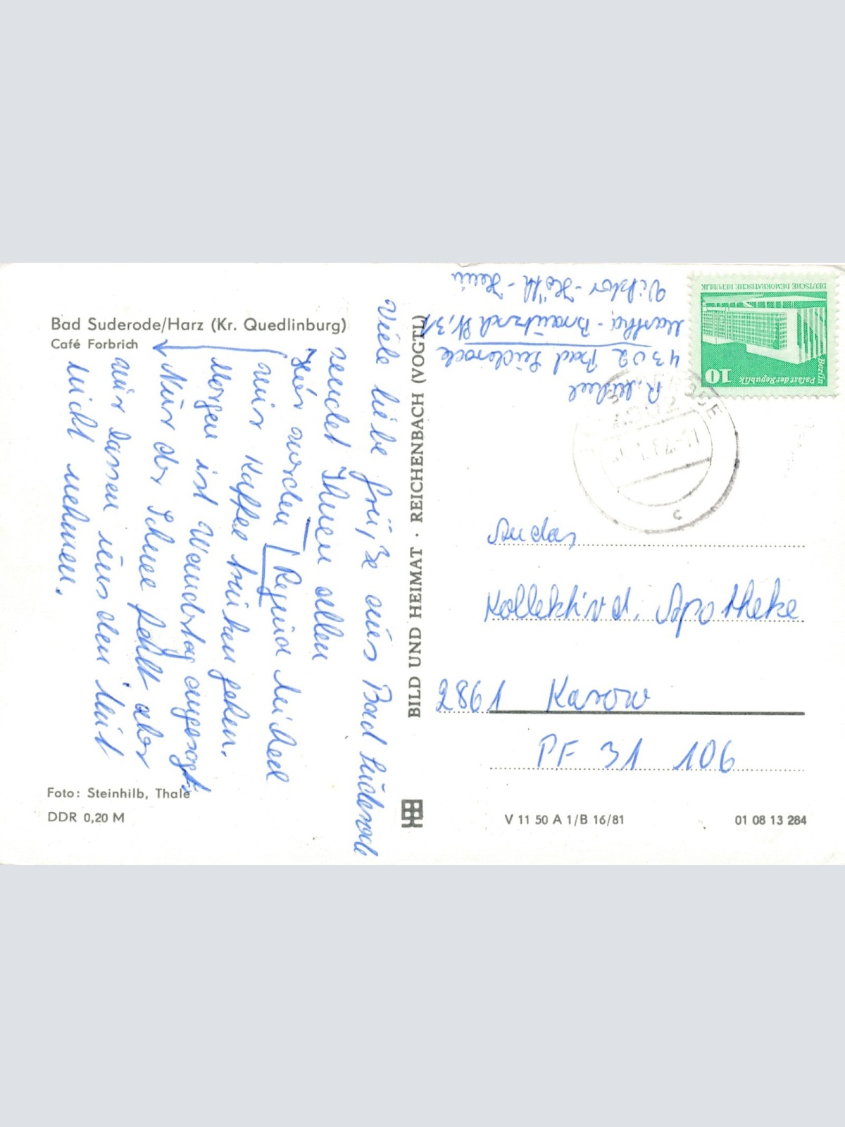 AK, Bad Suderode / Harz, Kr. Quedlinburg, Cafe Forbrich (S1266)