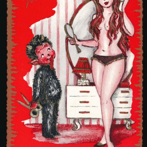 AK gruss vom Krampus gleich wirst du haare lassen (5570)