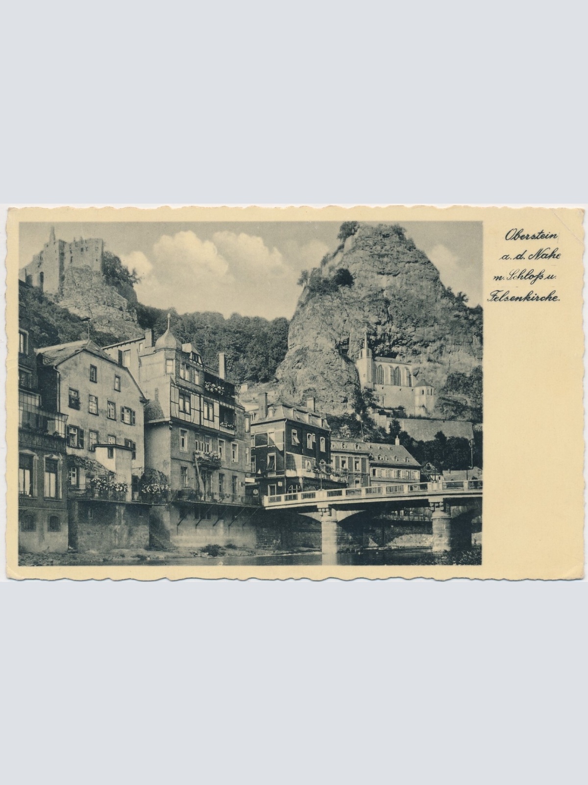 AK, Oberstein an der Nahe, mit Schloss und Felsenkirche (S1660)