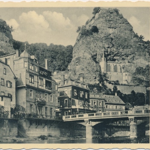 AK, Oberstein an der Nahe, mit Schloss und Felsenkirche (S1660)