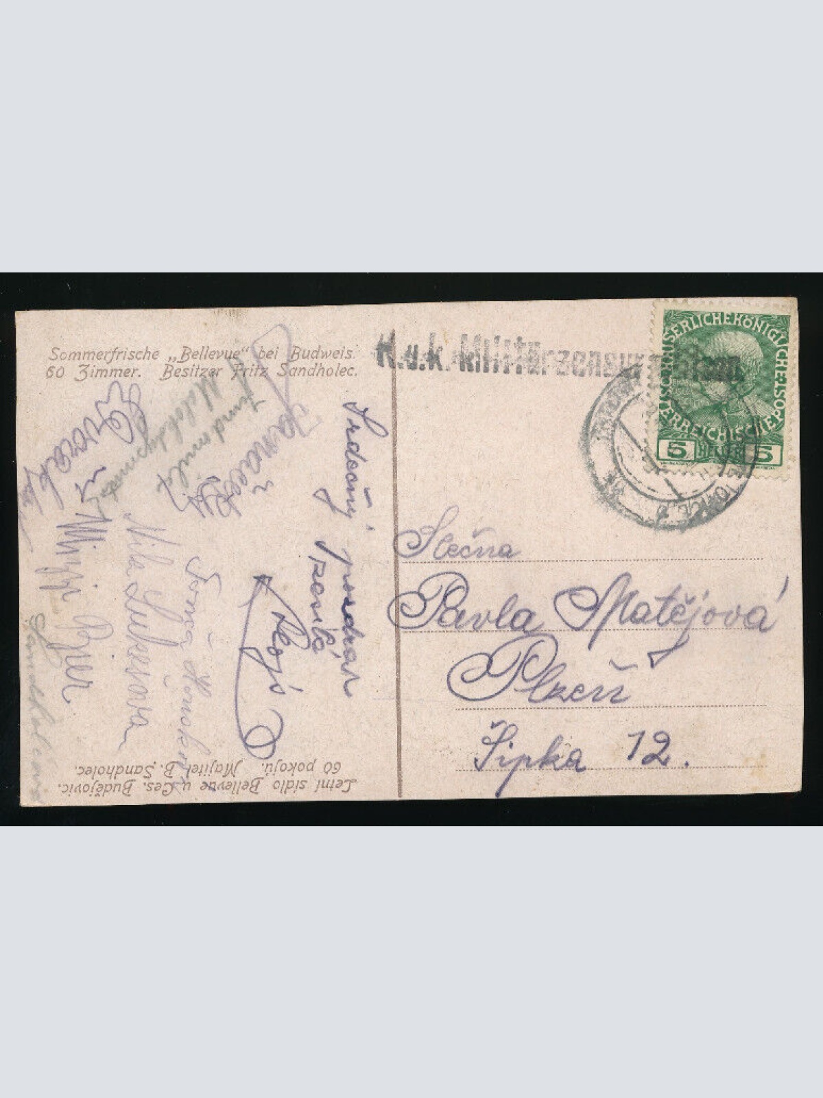 AK vom Hotel bei Budweis Tschechoslowakei (5386)