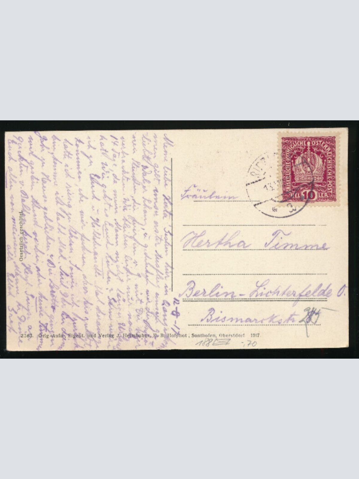 AK von dem Grenzwirtshaus Walserschanz (5388)