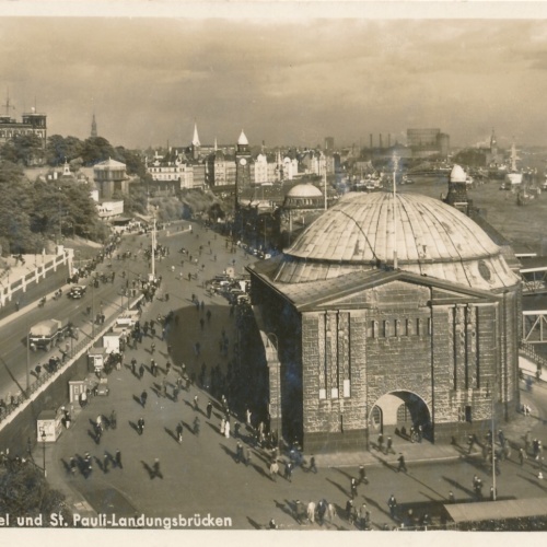AK, Hamburg, Elbtunnel und St. Pauli-Landungsbrücken (S1597)