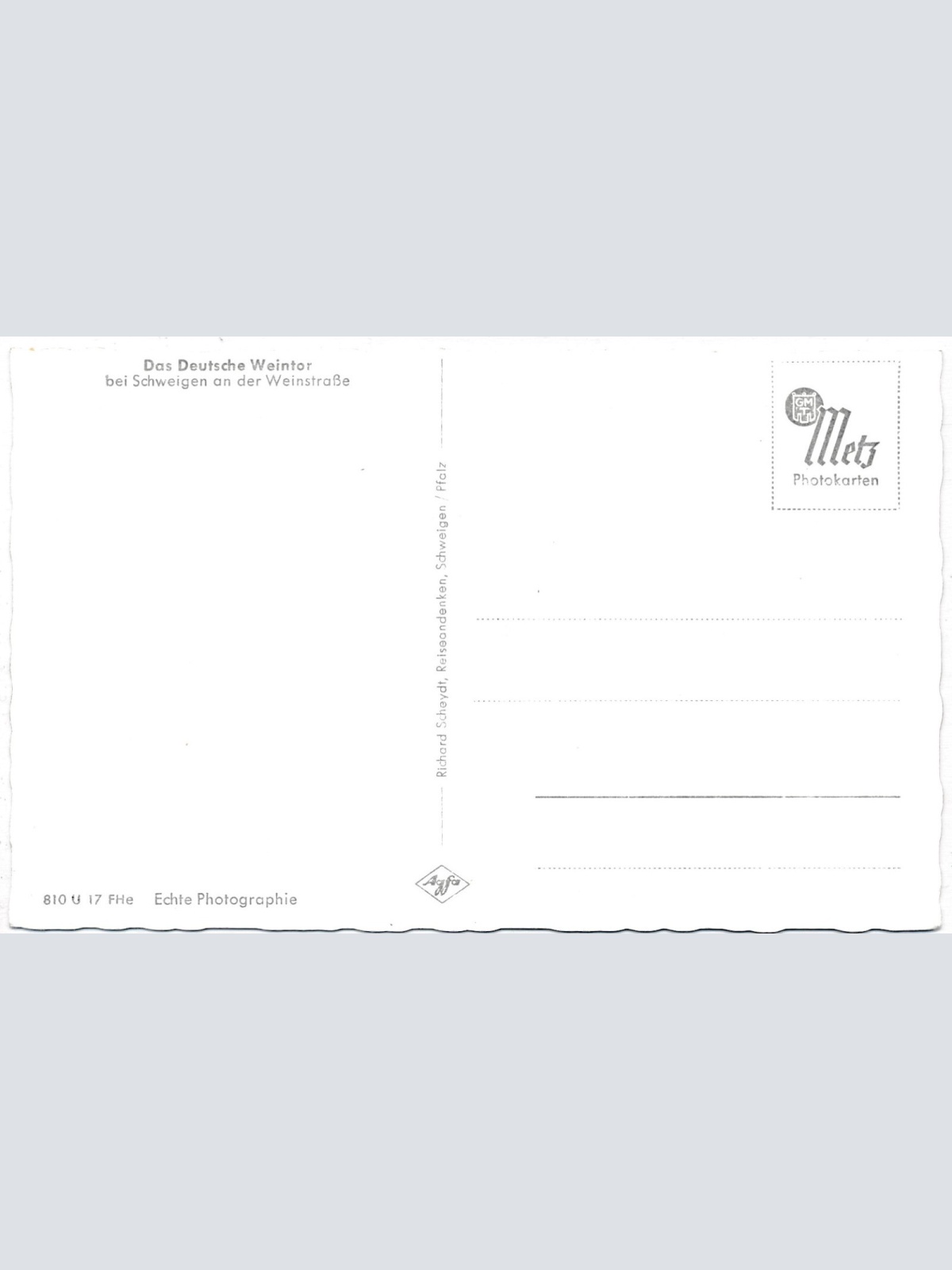 AK Das Deutsche Weintor bei Schweigen an der Weinstraße, Rheinland-Pfalz (S1292)