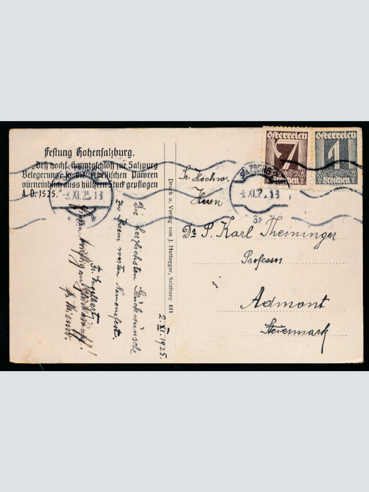 AK aus Salzburg Festung Hohensalzburg belagerung von 1525 (5550)