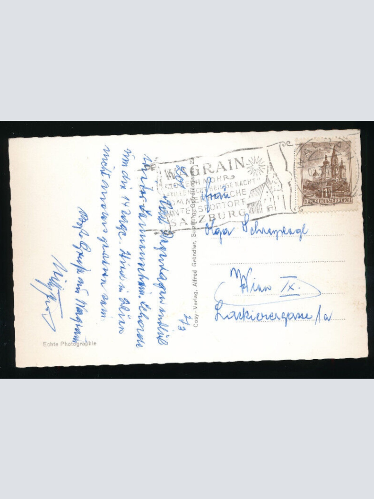 AK aus Wagrain Wintersportplatz mit Oldtimer Alte Autos Salzburg (5553)