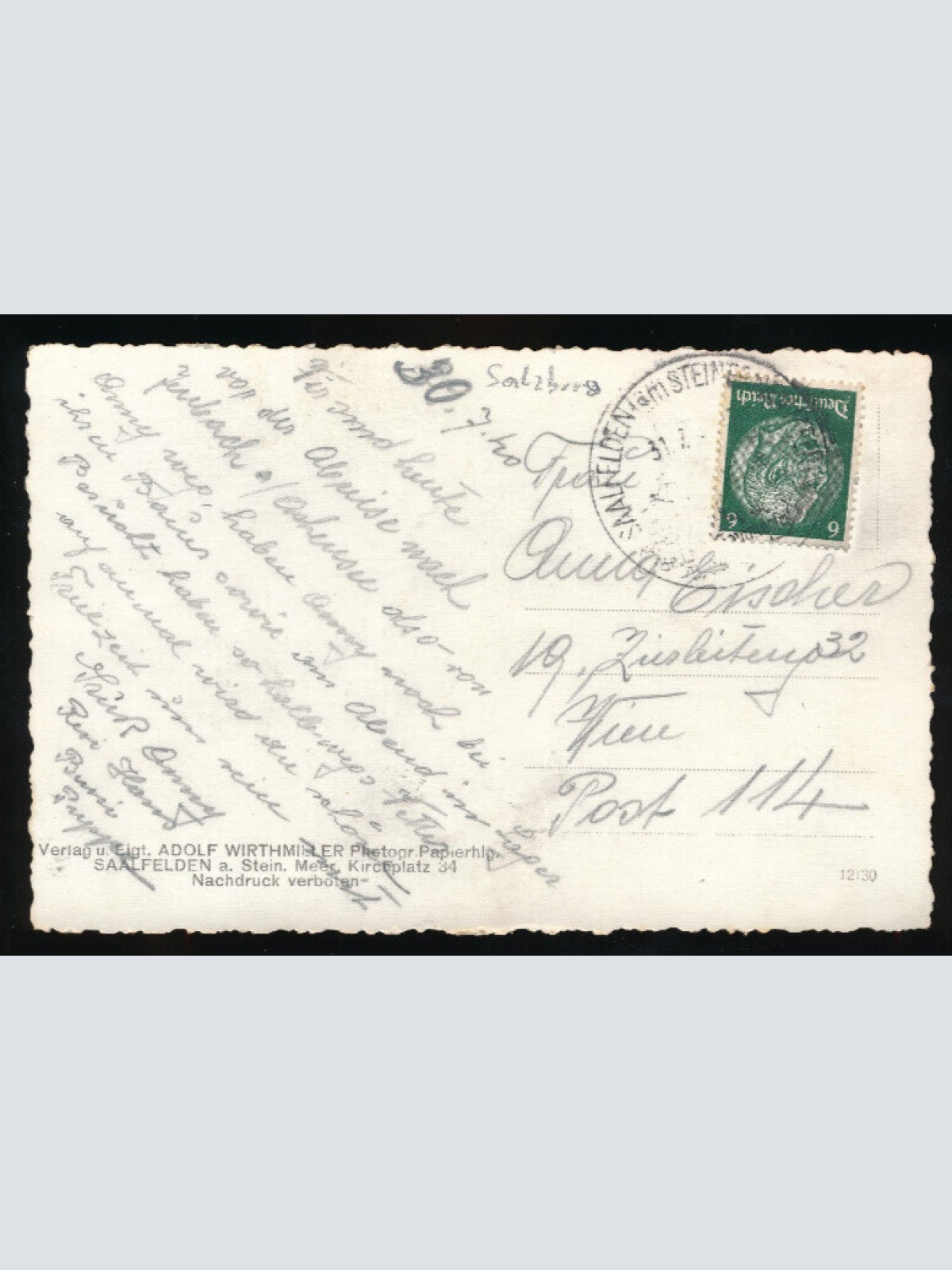 AK aus Saalfelden am Stein Meer mit Peter Weichentalerhütte Salzburg (5904)