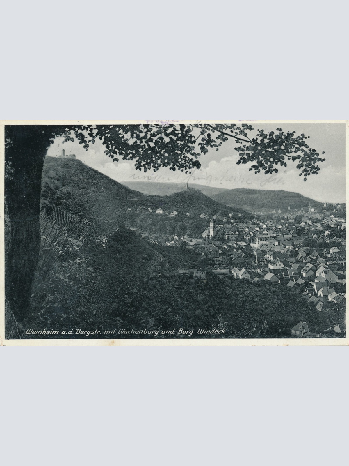 AK, Weinheim an der Bergstraße mit Wachenburg und Burg Windeck (S1709)