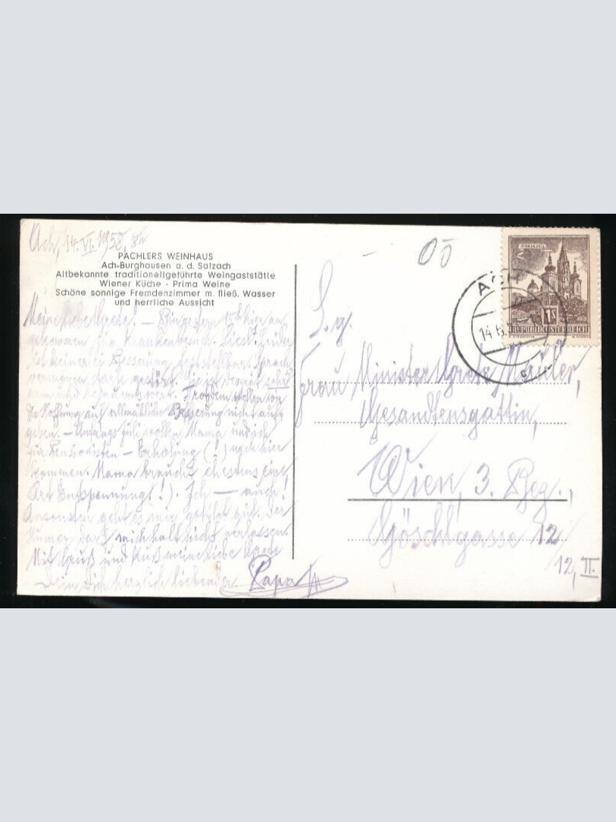 AK aus Burghausen an der Salzach mit Weinstube Pachler Oberösterreich (5862)