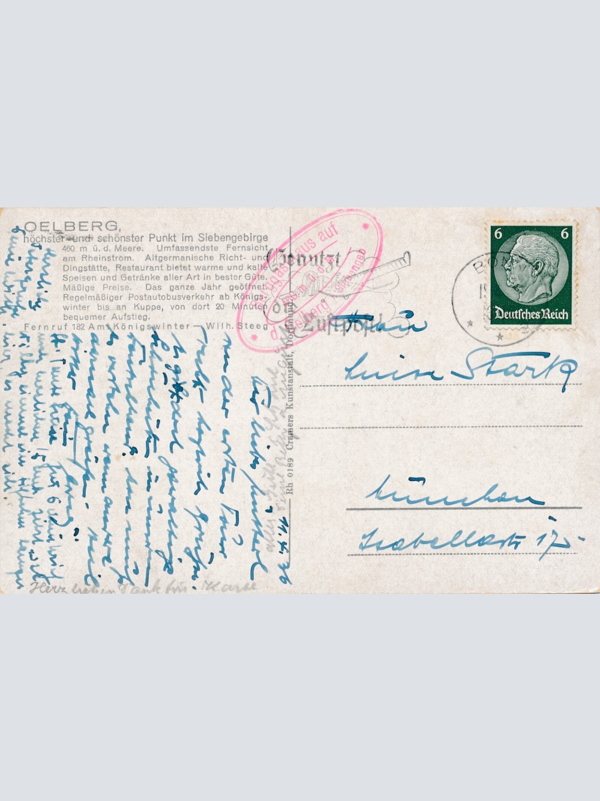 AK, Berggasthaus auf dem Oelberg-Gipfel, Nordrhein-Westfalen (S1695)