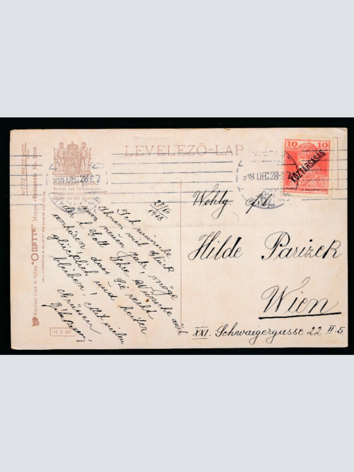 AK aus Budapest Dunaparti Korzo Ungarn (5740)