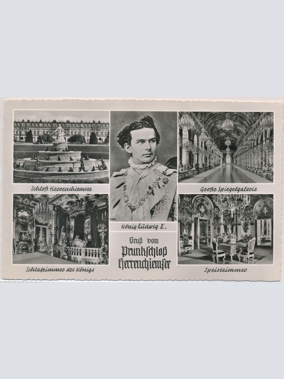 AK, König Ludwig II., Gruß vom Prunkschloss Herrenchiemsee, Bayern (S1571)