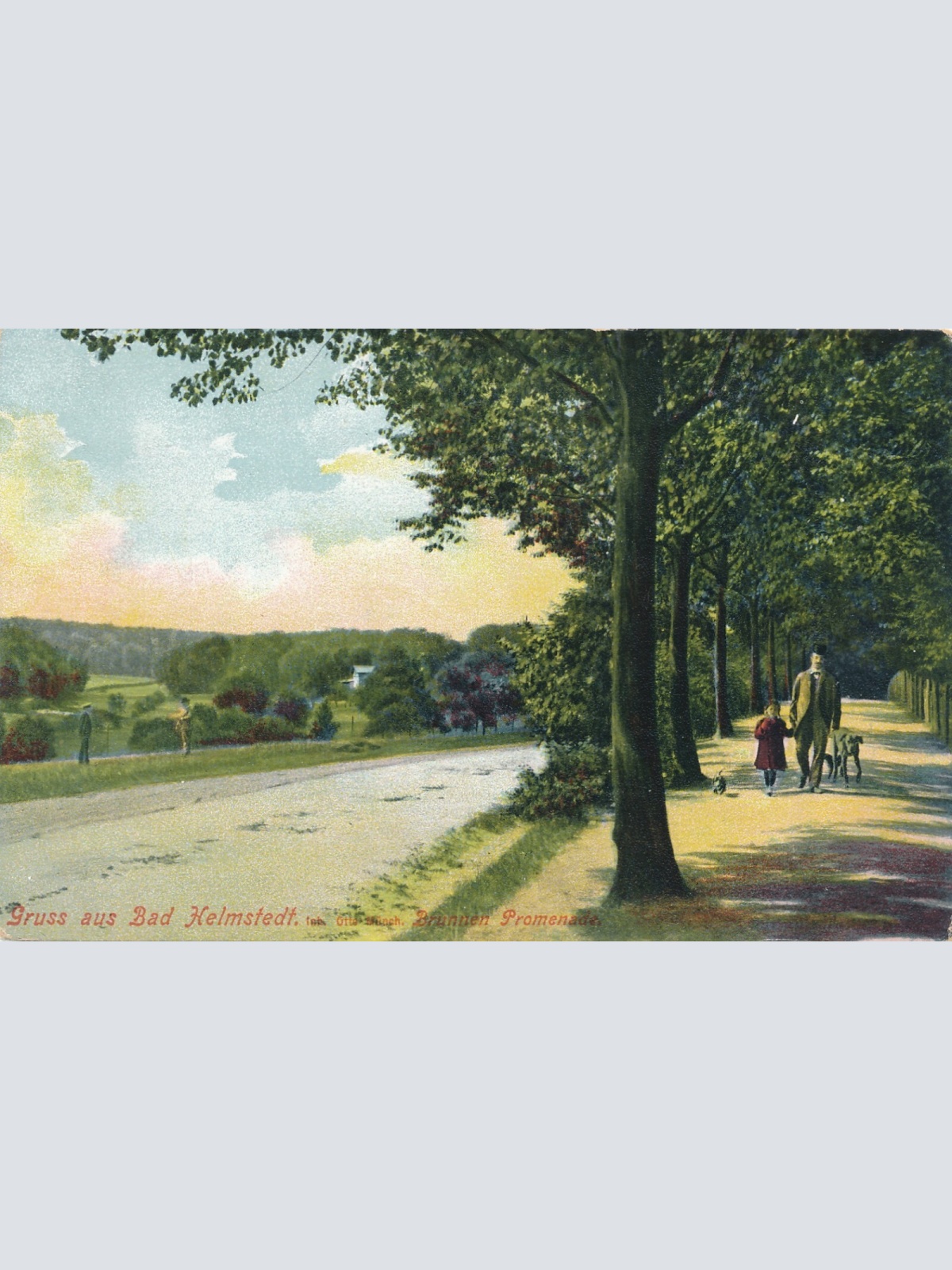 AK, Gruß aus Bad Helmstedt, Brunnen Promenade, Niedersachsen (S1526)
