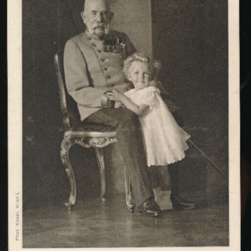 AK vom Kaiser Franz Josef mit Otto von Habsburg als Kind (5593)