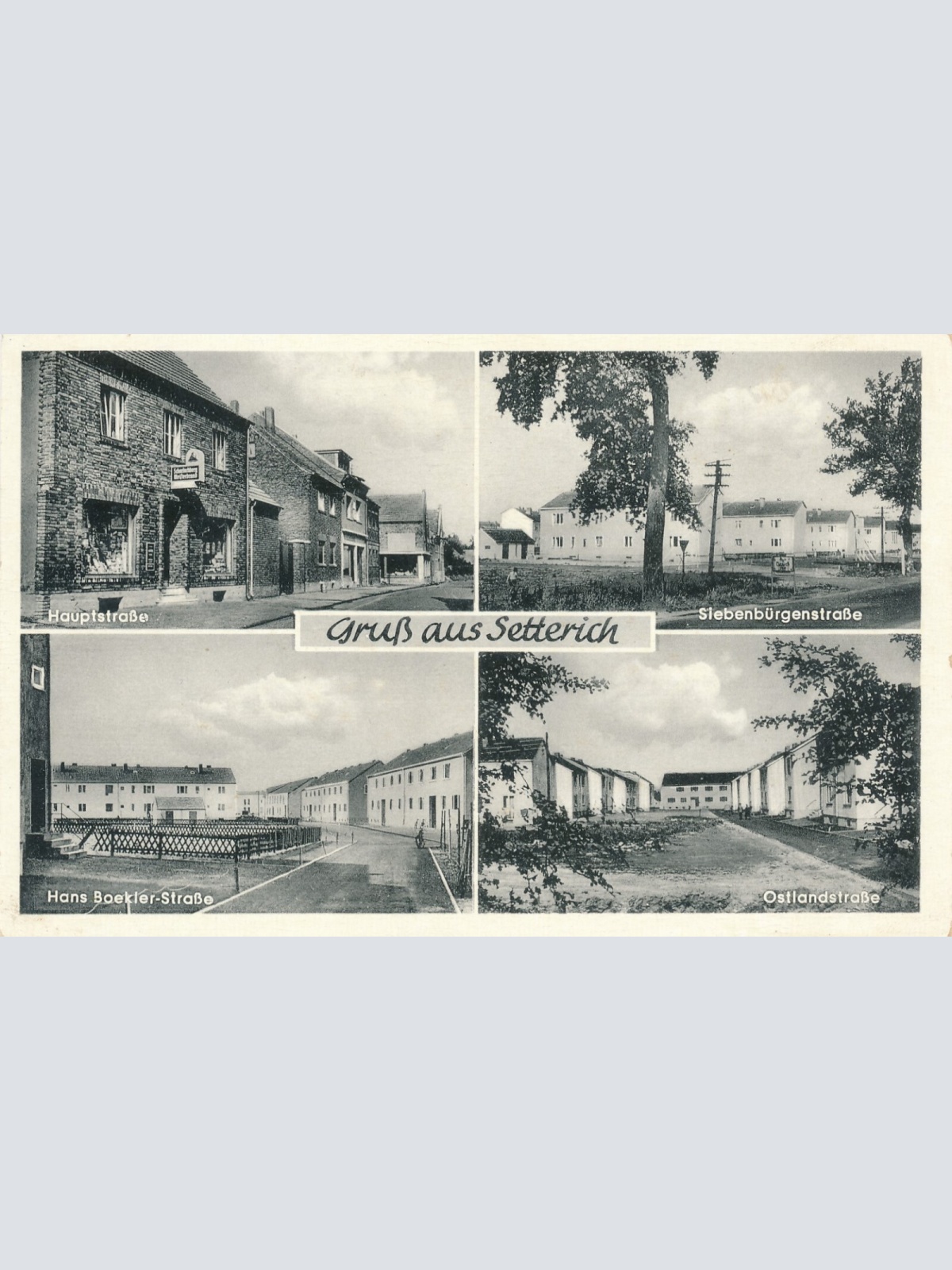 AK, Gruß aus Setterich, Hauptstraße, Hans Boekler-Straße, Ostlandstraße (S1828)