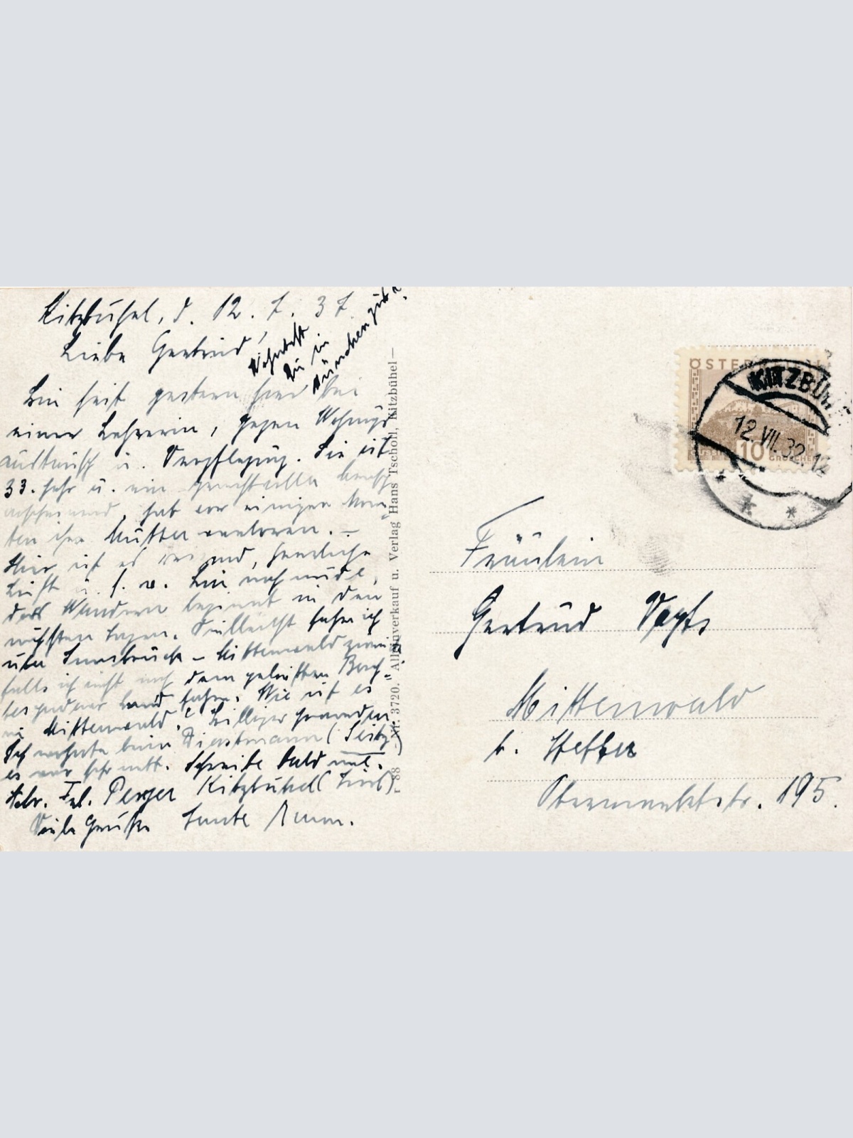 AK, Kitzbühel gegen Westen, Tirol (S1866)