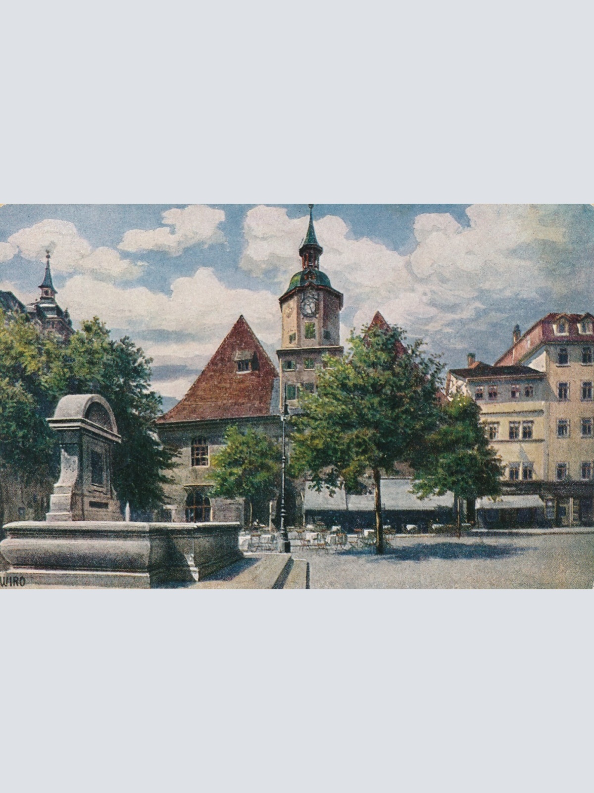 AK, Jena, Rathaus mit Bismarckbrunnen, Thüringen (S1859)