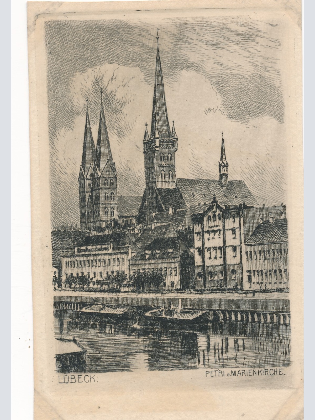 AK, Petri u. Marienkirche, Lübeck, Schleswig-Holstein (S1938)