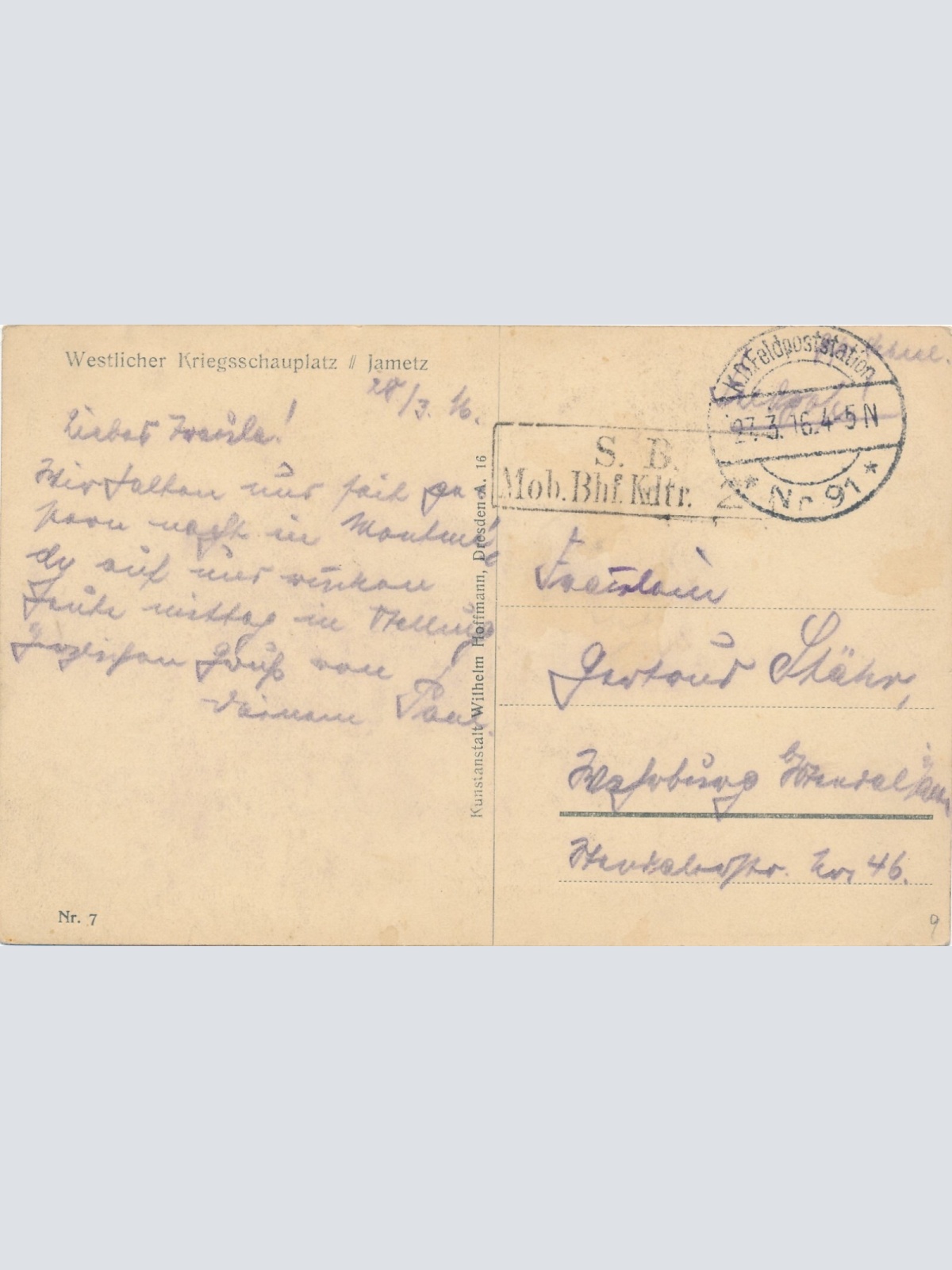 AK, Westlicher Kriegsschauplatz Jametz, Frankreich (S1961)