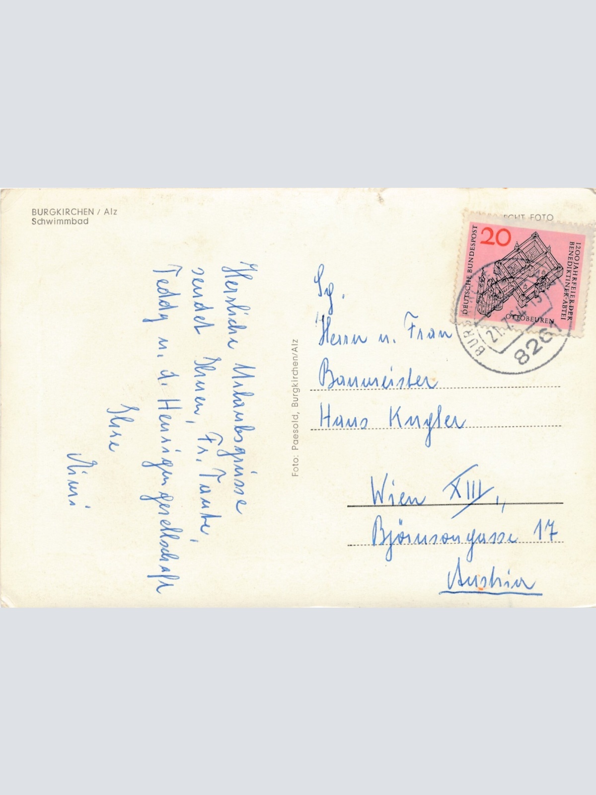 AK, Burgkirchen / Alz, Schwimmbad, Bayern (S1821)