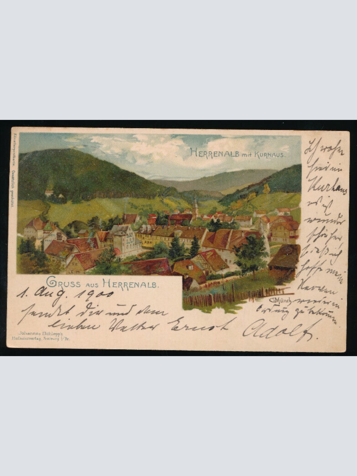 AK aus Herrenlb mit Kurhaus Baden - Württemberg (5738)