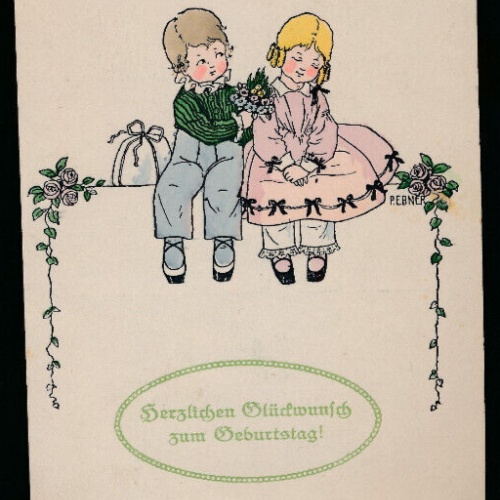 Künstler - Karte von Pauli Ebner Herlichen Glückwunsch zum Geburtstag (5750)