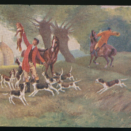 Jagt - Karte Jäger mit Beute und Hunde (5757)