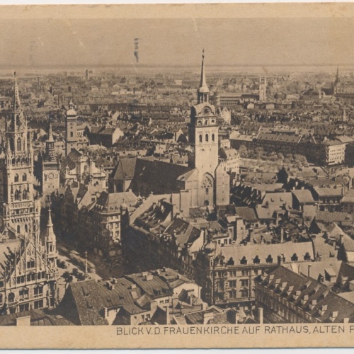 AK, München, Blick von der Frauenkirche auf Rathaus, Bayern (S1779)