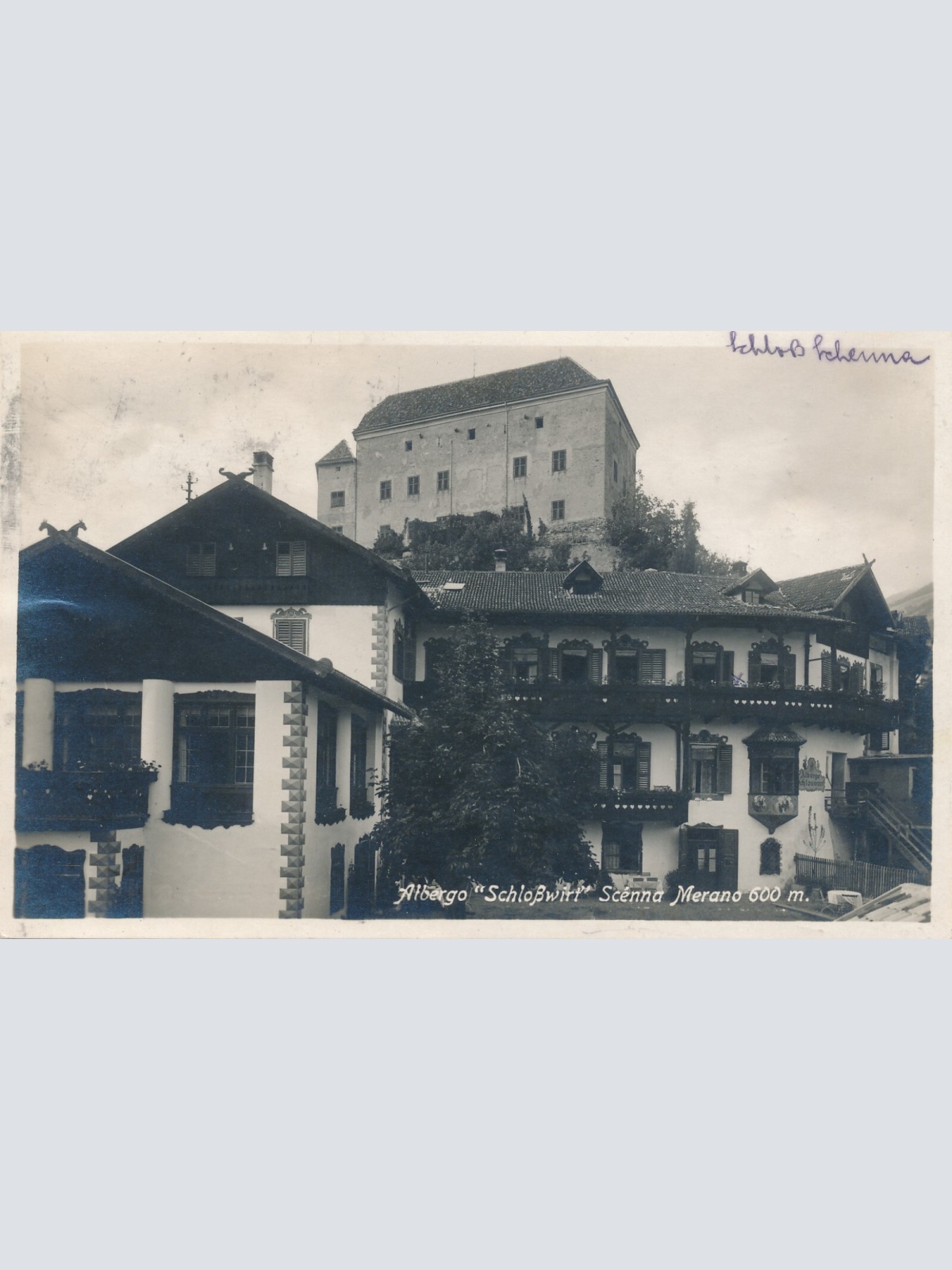 AK aus Albergo Schloßwirt Scenna Merano Italien (6275)