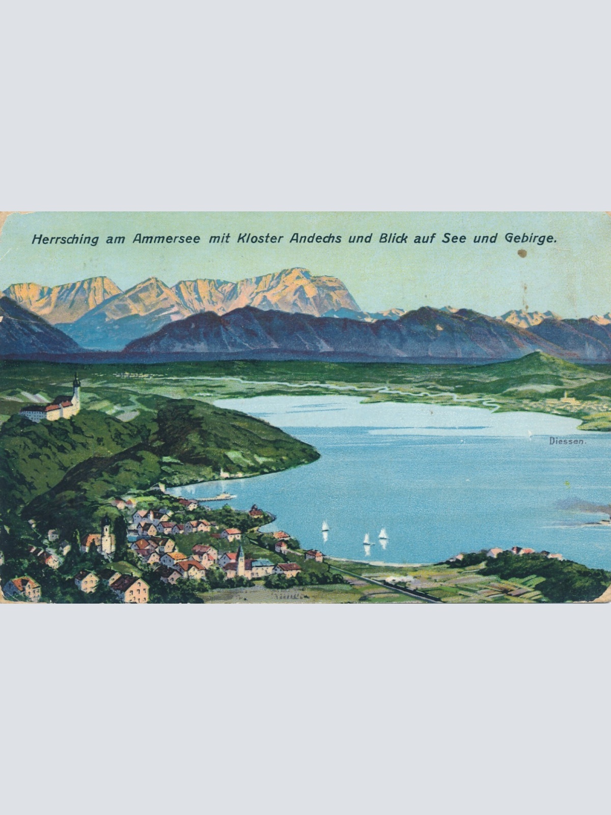 AK, Herrsching am Ammersee mit Kloster Andechs, Bayern (S1780)