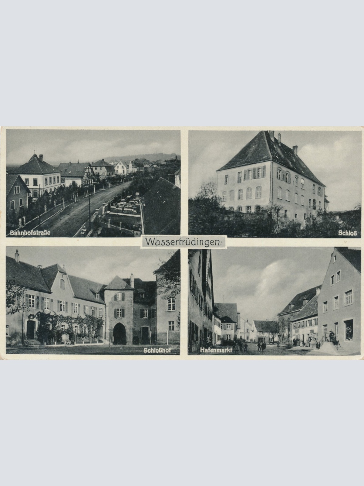 AK, Wassertrüdingen, Bahnhofstraße, Schloss, Hafenmarkt, Bayern (S1802)