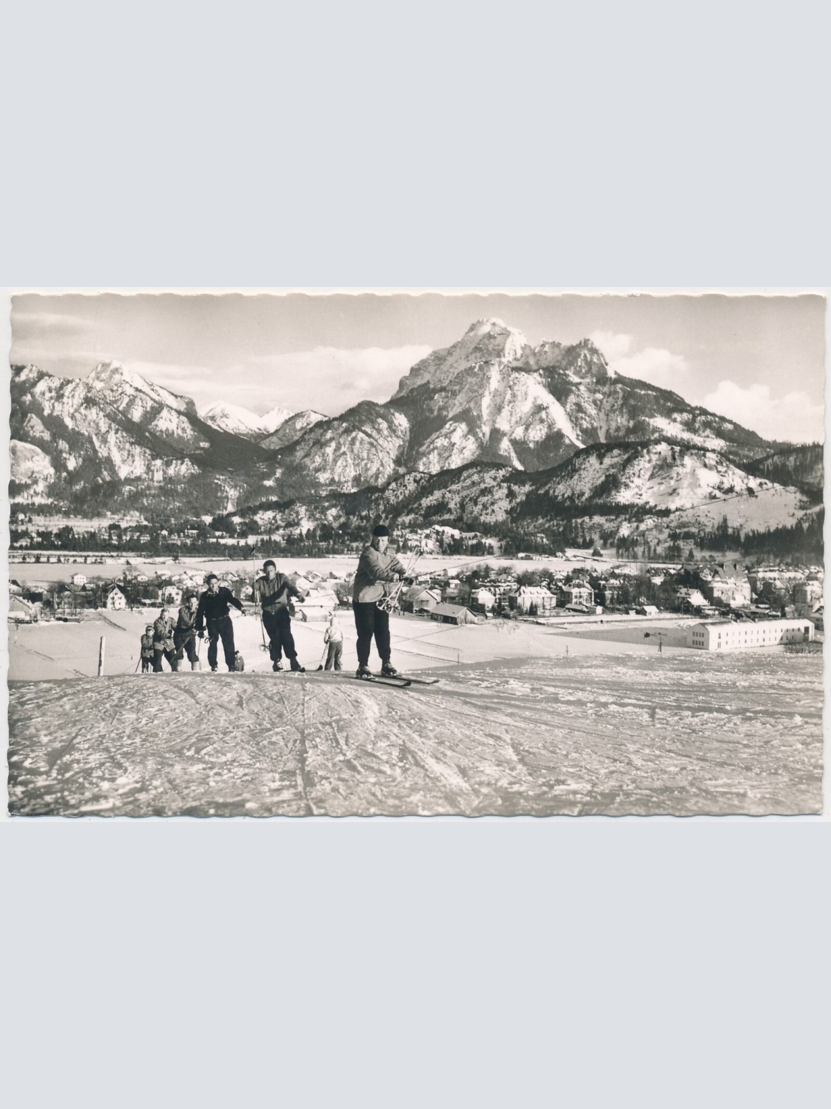 AK, Wintersportplatz Füssen, Allgäu, Schlepplift am Galgenbichl, Bayern (S1782)