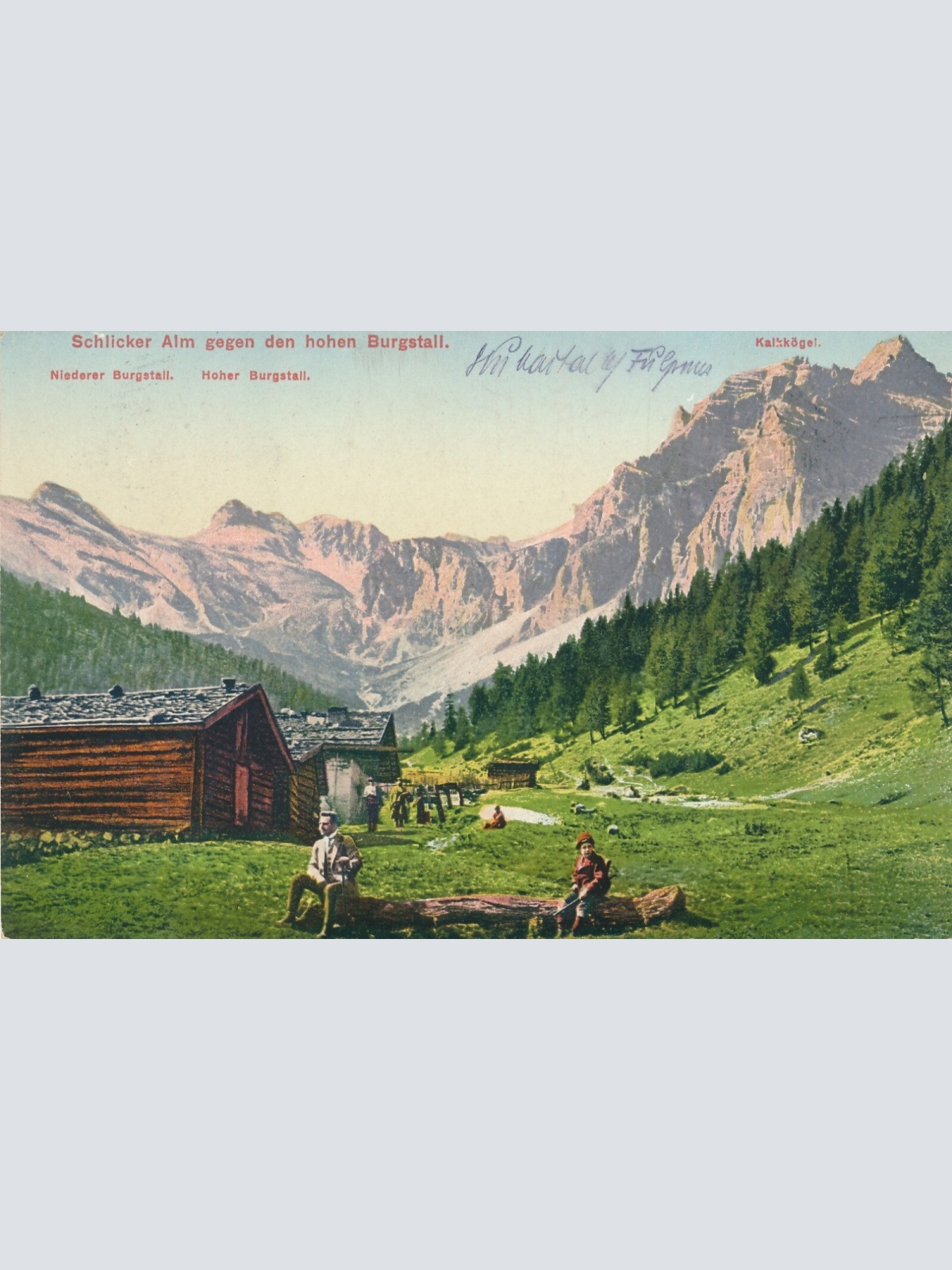 AK, Schlicker Alm gegen hohen Burgstall, Tirol (S1793)